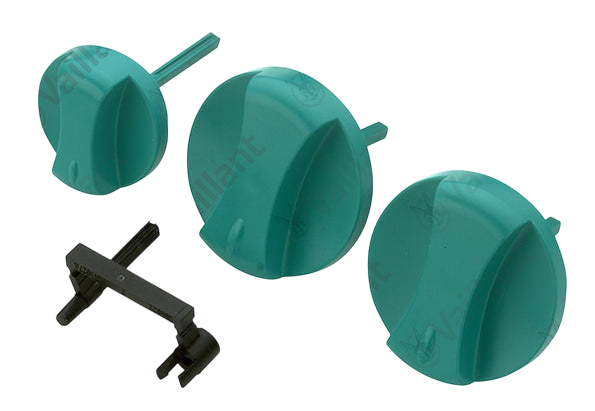 Vaillant Control Knob Green Complete - 3 Knobs with Lever 114286