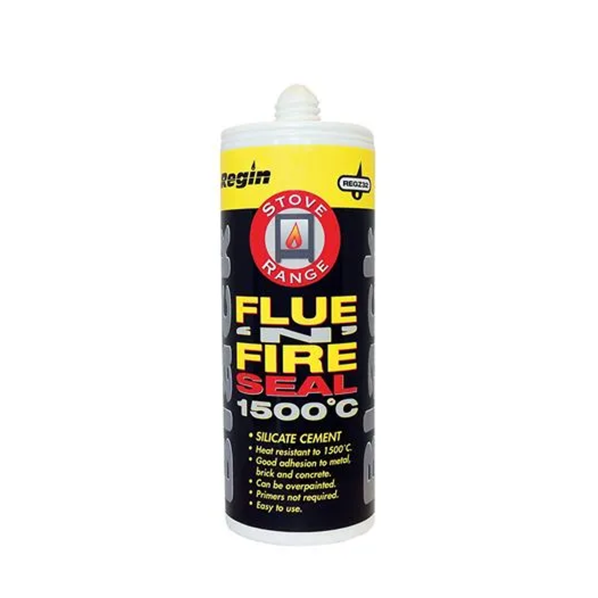 Regin Flue'n'Fire Seal 1500˚C Silicate Cement - Black 150ml REGZ32
