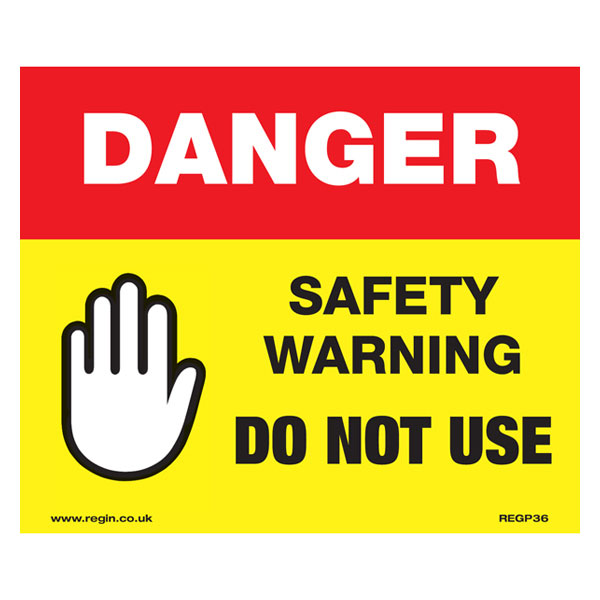 Regin Danger - Do Not Use Sticker (Pack of 8) REGP36